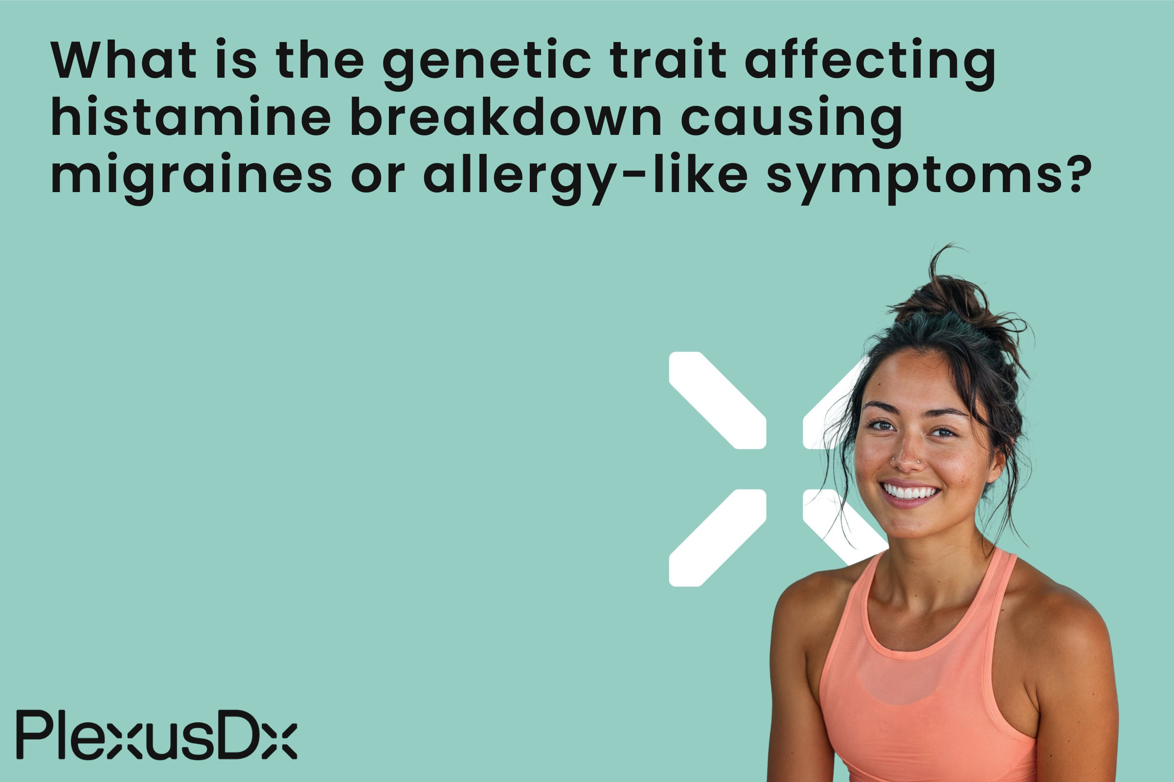 What is the genetic trait affecting histamine breakdown causing migraines or allergy-like symptoms?
