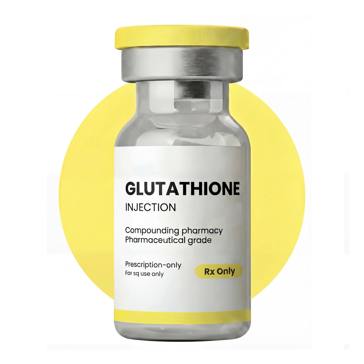 Compounded glutathione injection vial for subcutaneous use, prescription only