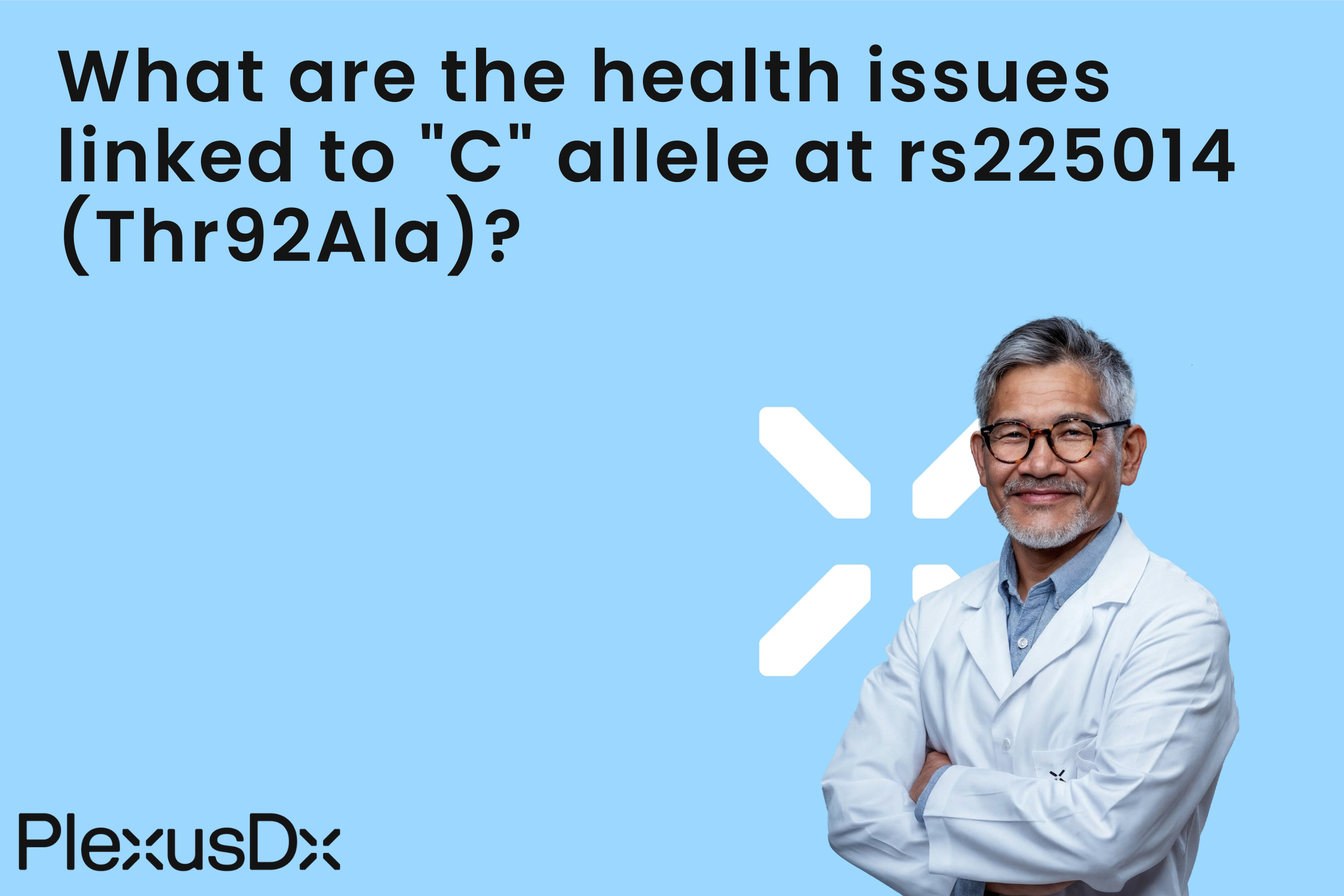 What are the health issues linked to "C" allele at rs225014 (Thr92Ala)?