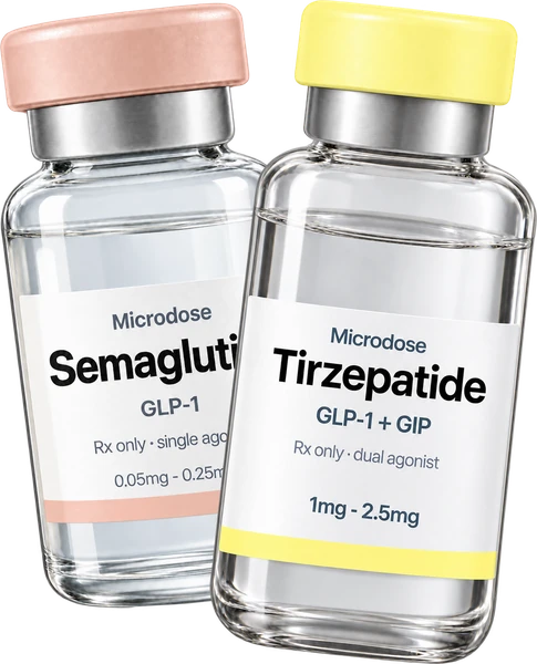 Microdose semaglutide and tirzepatide vials
